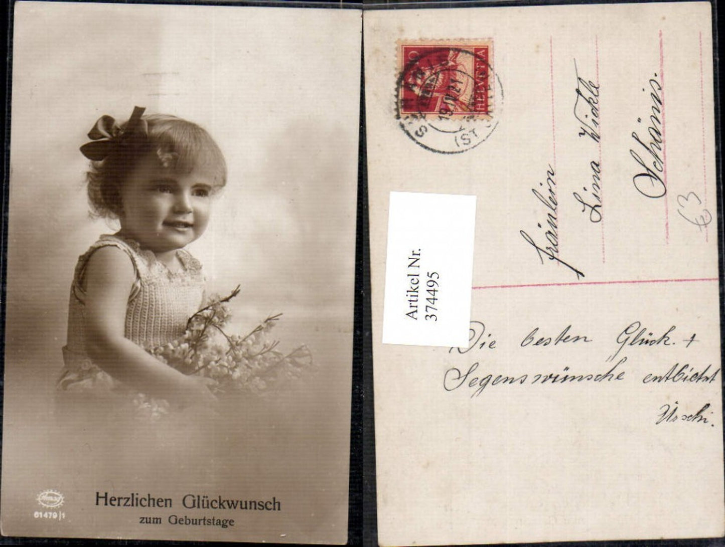 374495,Kind Mädchen Haarschleife Blumen Geburtstag