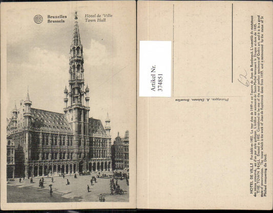 374851,Belgium Bruxelles Brüssel Hotel de Ville Rathaus