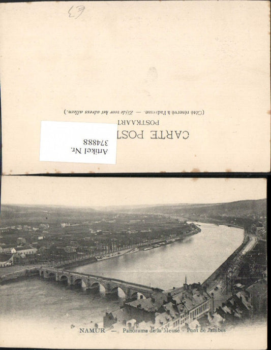 374888,Belgium Namur Panorama de la Meuse Pont de Jambes Brücke