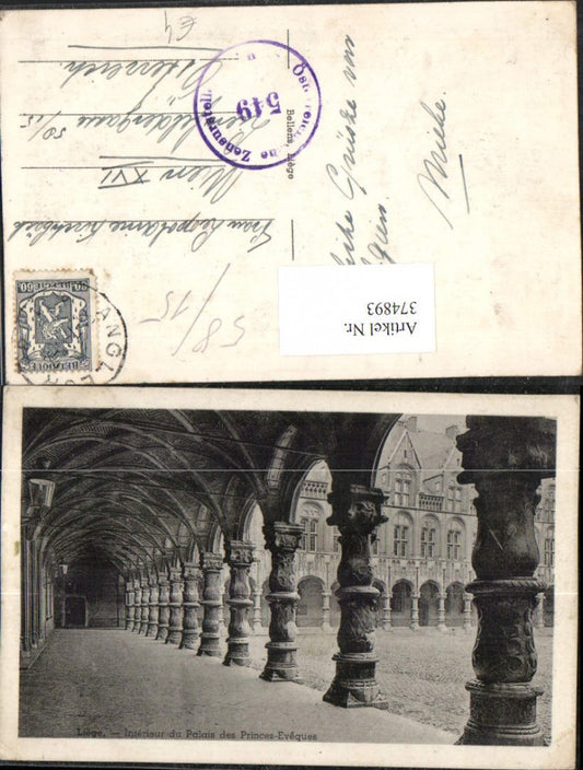 374893,Belgium Liege Lüttich Interieur du Palais des Princes Evaques Palast Arkaden