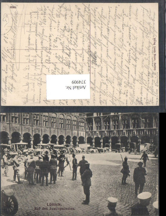 374909,Belgium Liege Lüttich Hof des Justizpalastes Soldaten