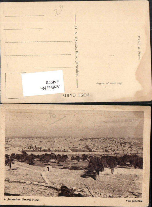 374970,Israel Jerusalem General View Totale