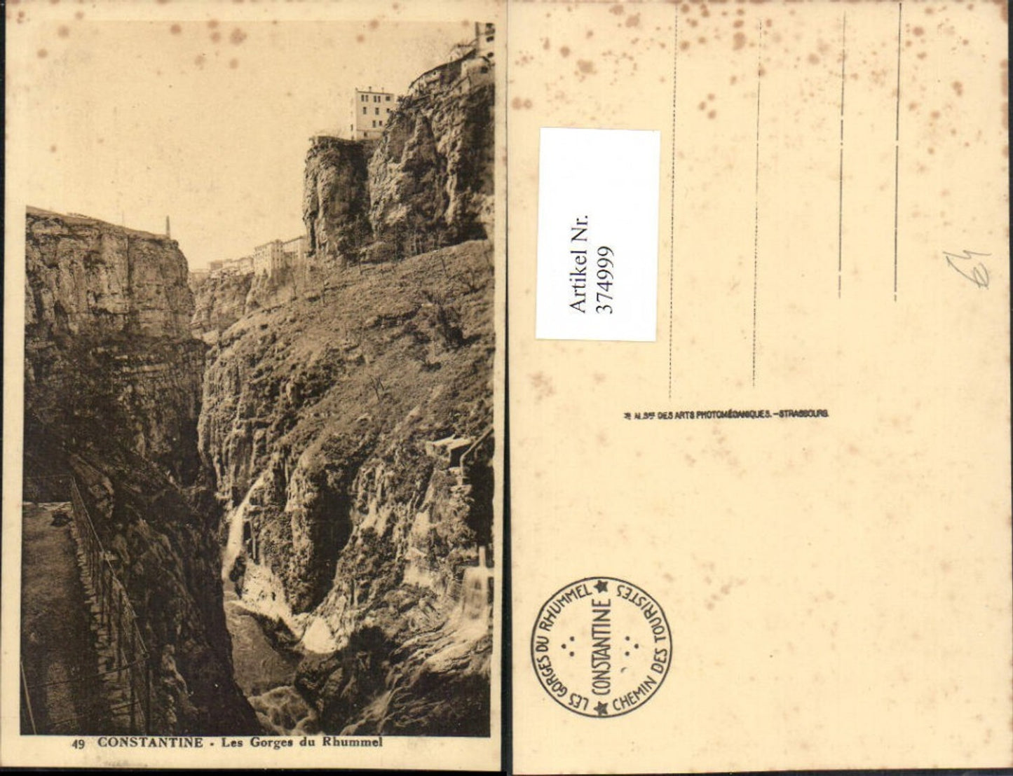 374999,Algeria Constantine Les Gorges du Rhummel Schlucht