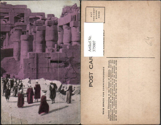 375007,Egypt Karnak Laborers Excavating at the Temple of Ammon Tempel
