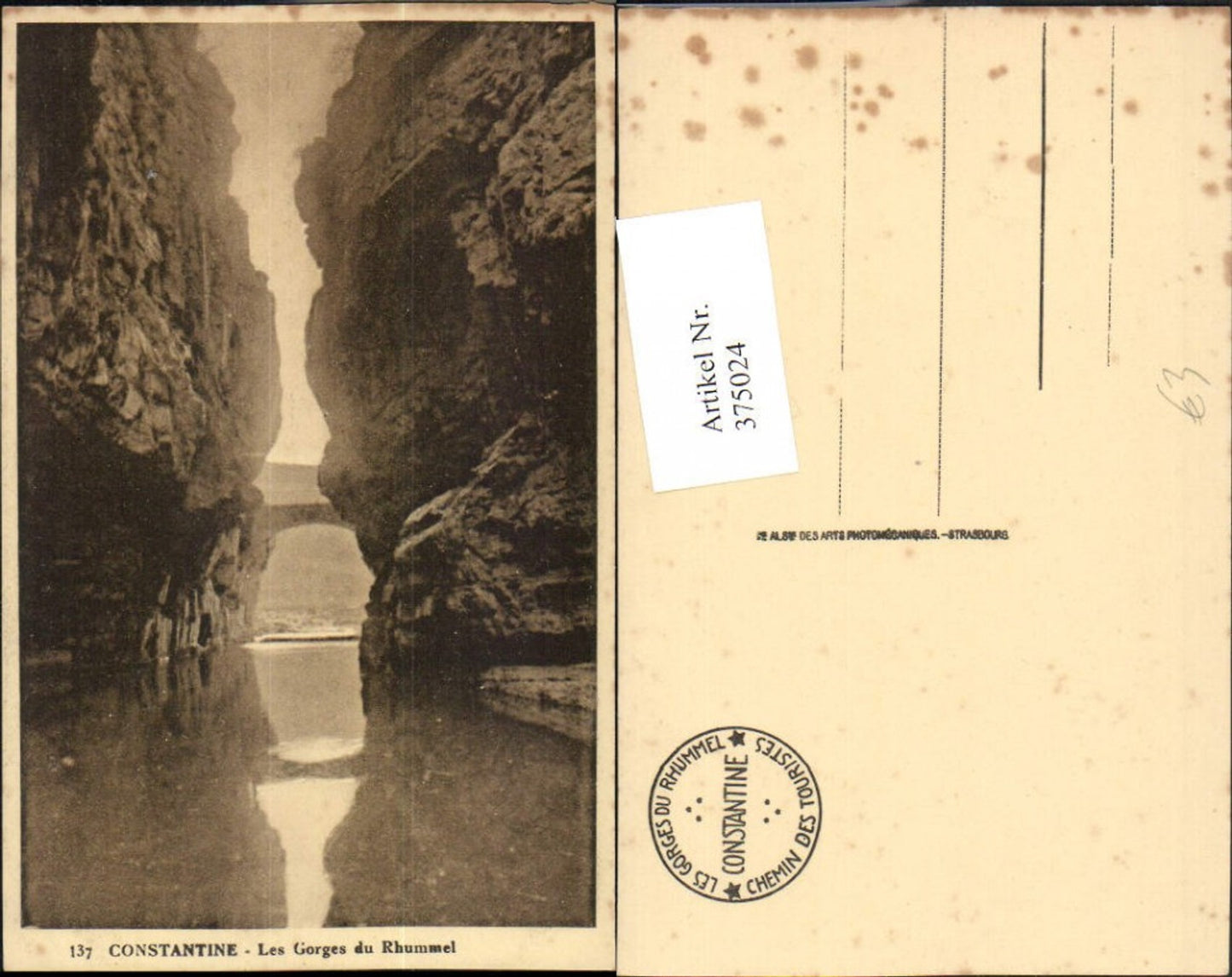 375024,Algeria Constantine Les Gorges du Rhummel Schlucht Brücke