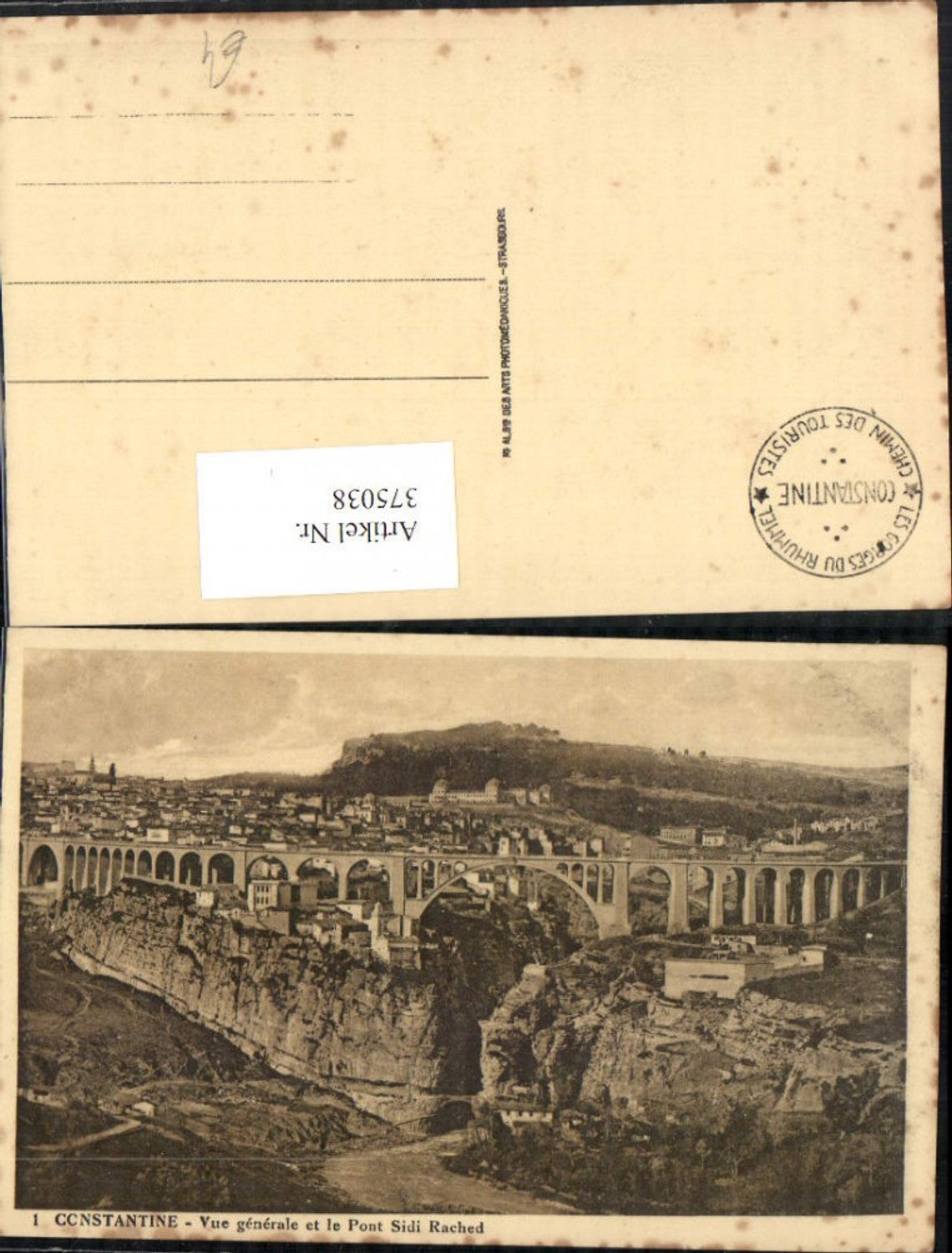 375038,Algeria Constantine Vue generale et le Pont Sidi Rached Totale Viadukt Brücke