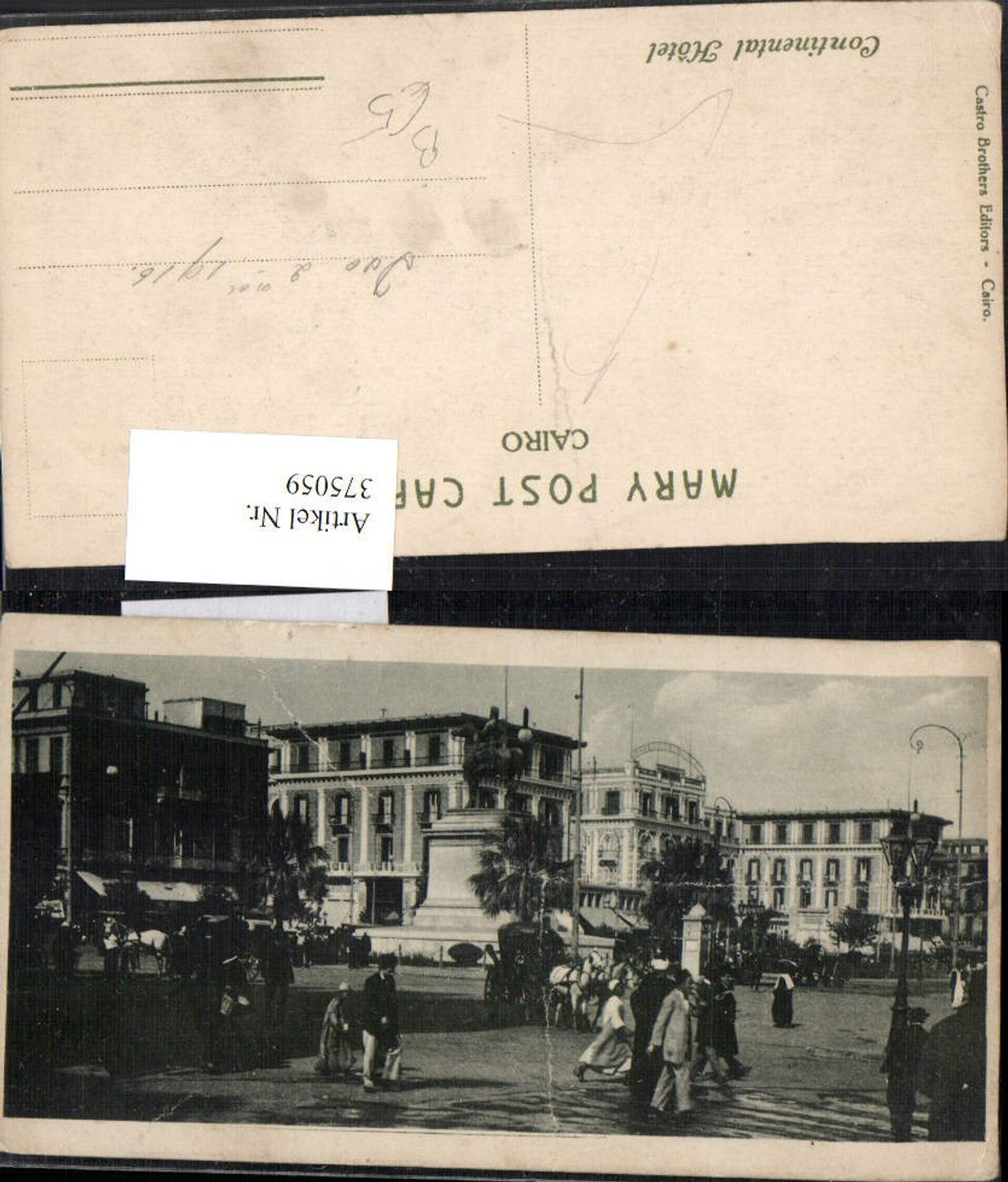 375059,Egypt Cairo Kairo Continental Hotel Denkmal Statue