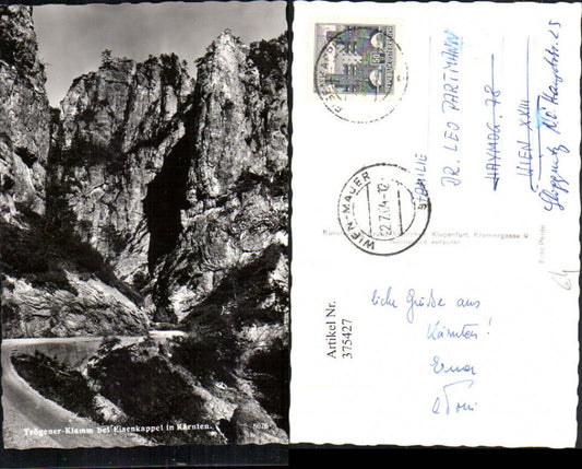 375427,Trögener-Klamm b. Eisenkappel Vellach Felsen