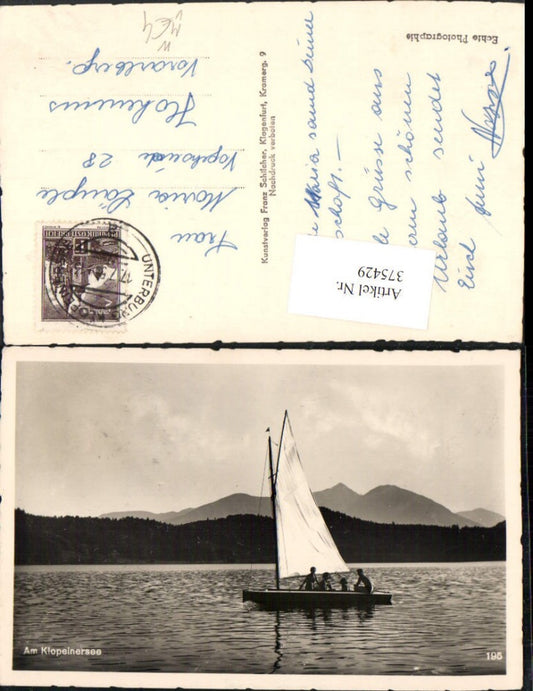 375429,Klopeinersee See b. St. Kanzian Segelboot Bergkulisse pub Franz Schilcher 195