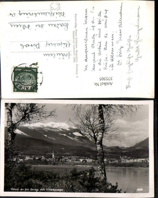 375505,Villach an d. Drau Teilansicht m. Villacheralpe Bergkulisse pub Franz Schilcher 3328
