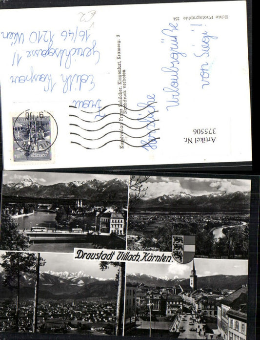 375506,Villach Totale Brücke Straßenansicht Mehrbildkarte pub Franz Schilcher 254