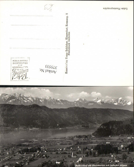 375533,Bodensdorf am Ossiachersee Totale m. Julische Alpen Bergkulisse pub Franz Schilcher 455