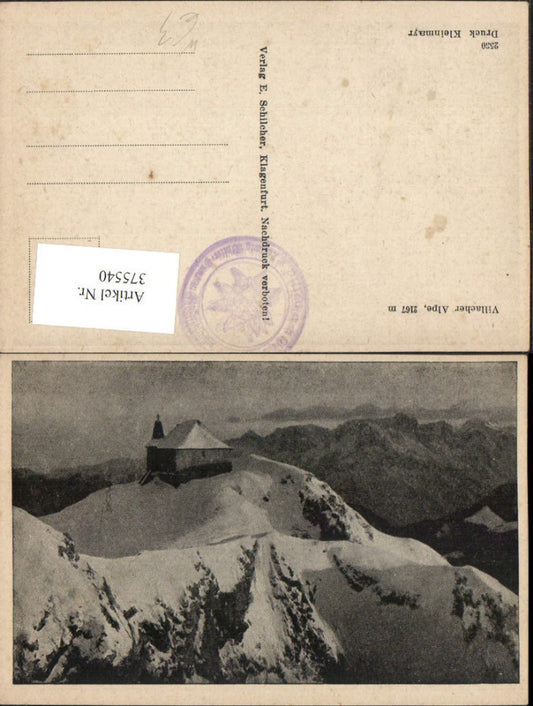 375540,Villacher Alpe b. Bad Bleiberg Kapelle Bergkulisse Winterbild