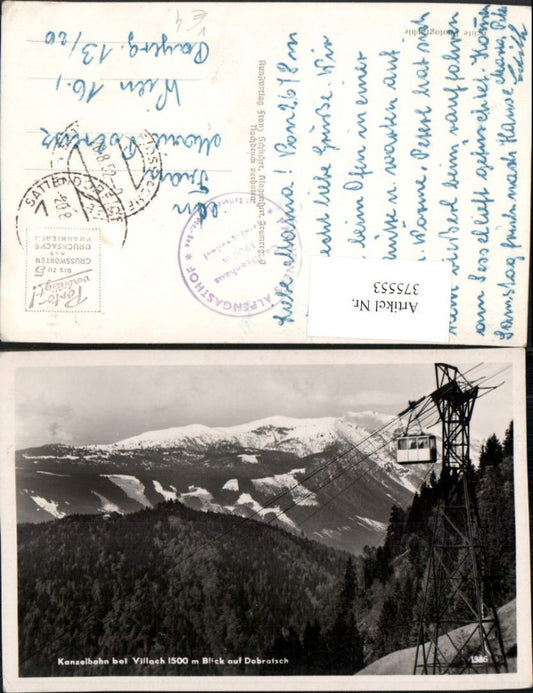 375553,Kanzelbahn Seilbahn b. Treffen Villach m. Dobratsch Bergkulisse pub Franz Schilcher 1386