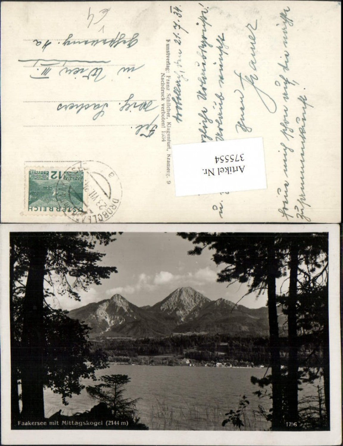 375554,Faakersee See b. Faak m. Mittagskogel Bergkulisse pub Franz Schilcher 1716