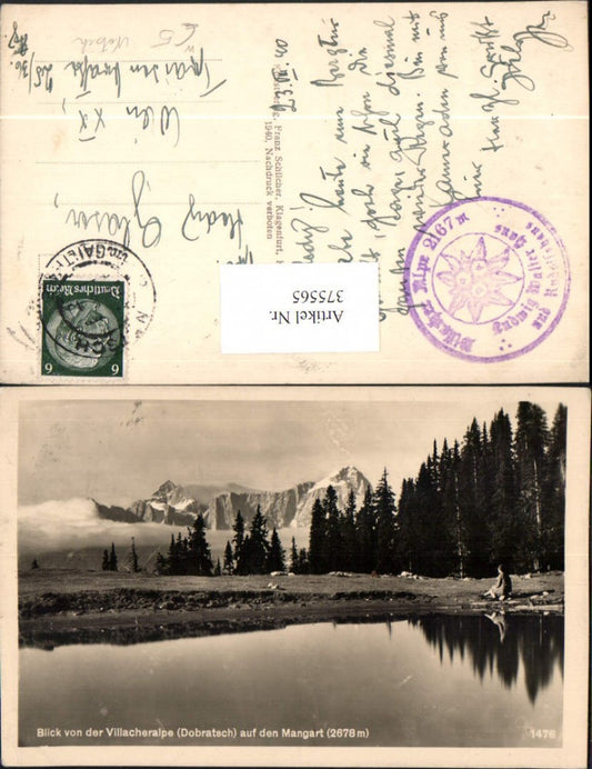 375565,Blick von d. Villacheralpe b. Bad Bleiberg auf Mangart Bergkulisse