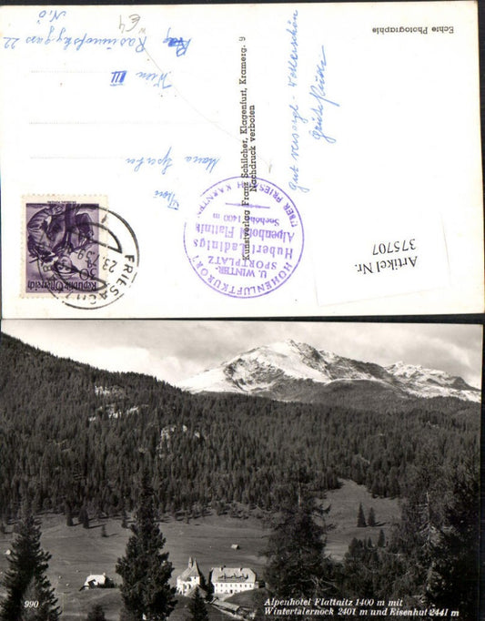 375707,Alpenhotel Flattnitz b. Friesach m. Wintertalernock u. Eisenhut Bergkulisse