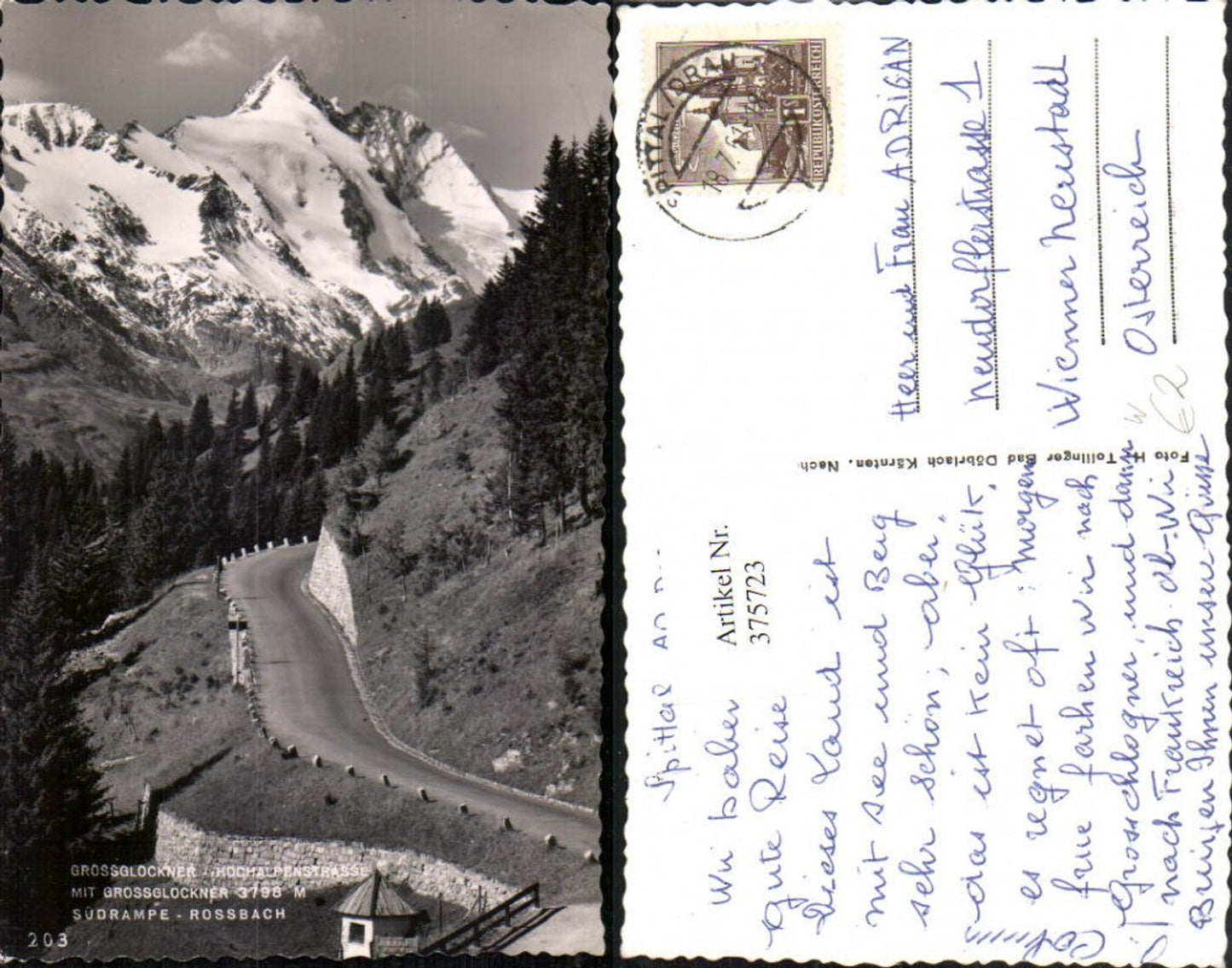 375723,Großglockner Hochalpenstraße b. Heiligenblut Südrampe Rossbach Bergkulisse