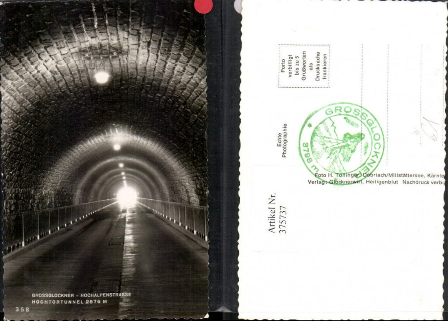 375737,Großglockner Hochalpenstraße b. Heiligenblut Hochtortunnel Tunnel