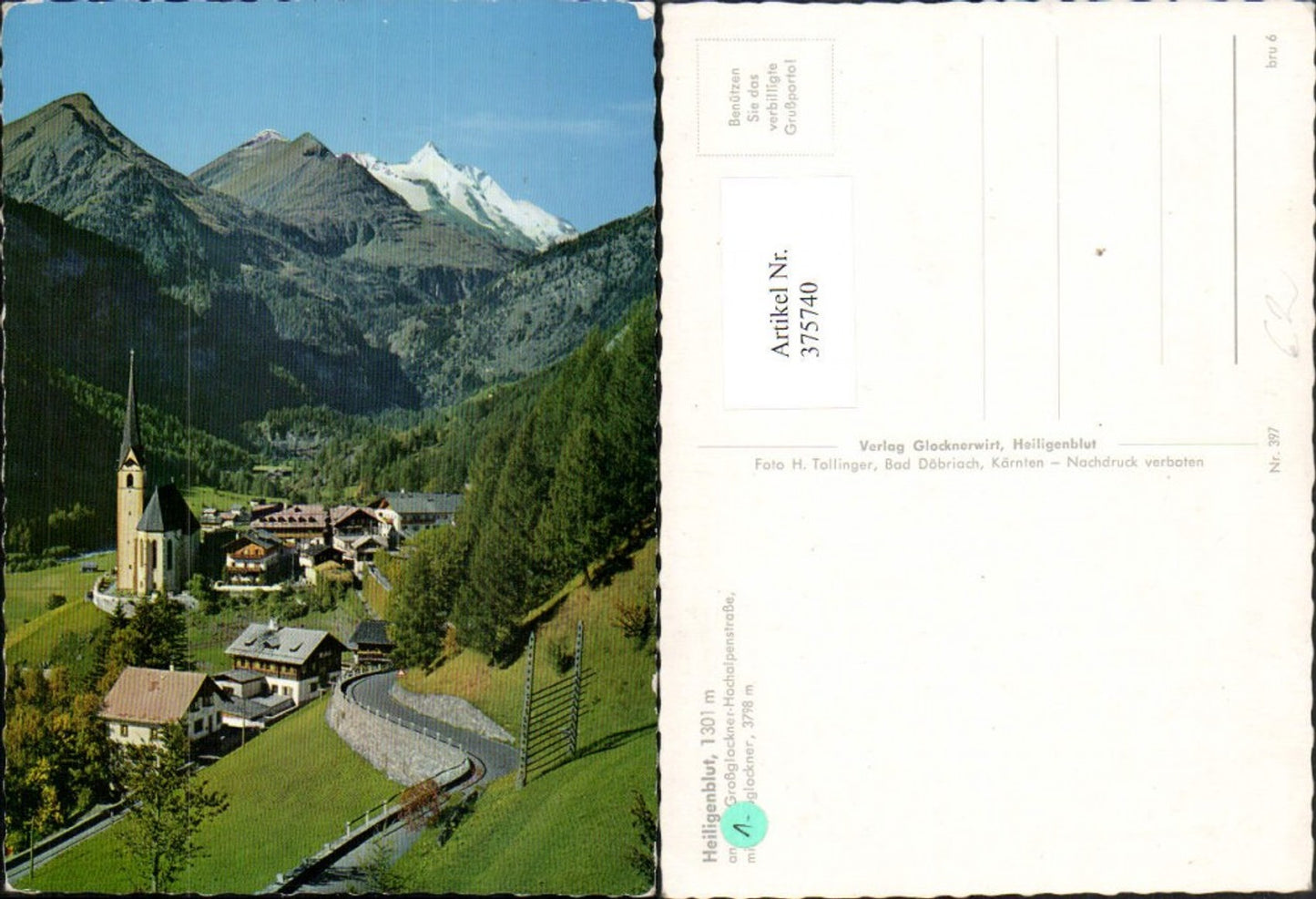 375740,Heiligenblut Totale m. Großglockner Bergkulisse
