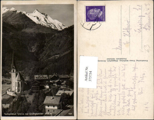 375754,Heiligenblut Teilansicht Kirche m. Großglockner Bergkulisse pub Franz Schilcher 1571