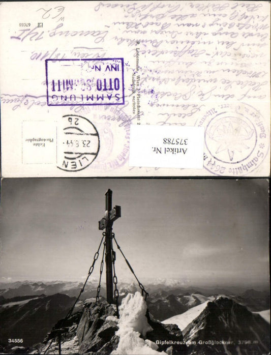 375788,Gipfelkreuz Kreuz am Großglockner b. Heiligenblut Bergkulisse