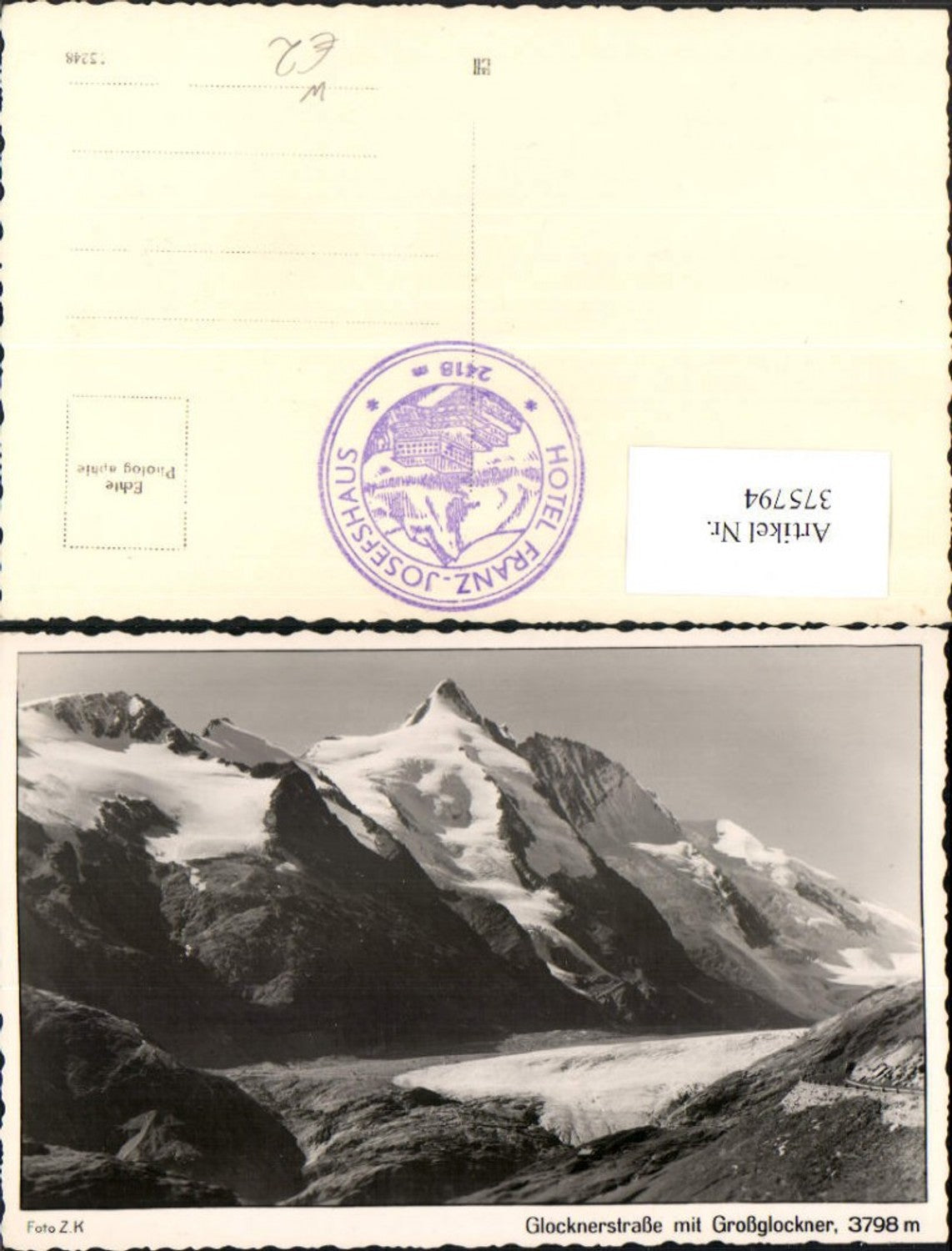 375794,Glocknerstraße m. Großglockner b. Heiligenblut Bergkulisse
