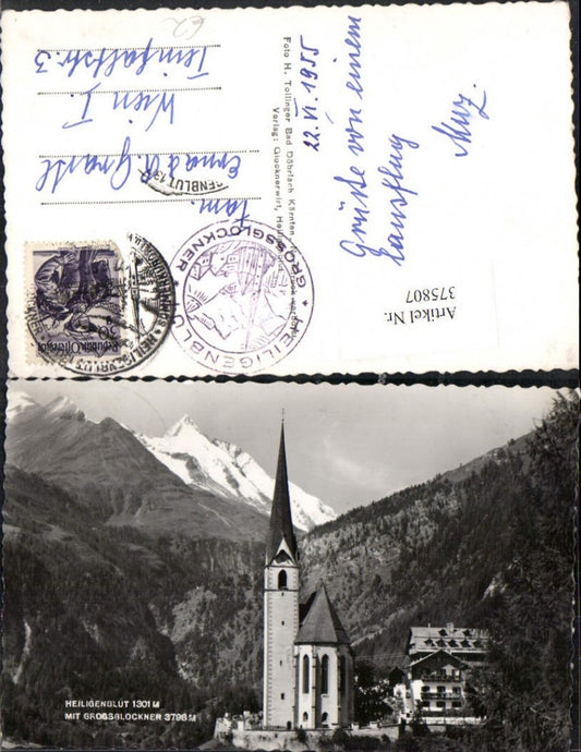 375807,Heiligenblut Kirche m. Großglockner Bergkulisse