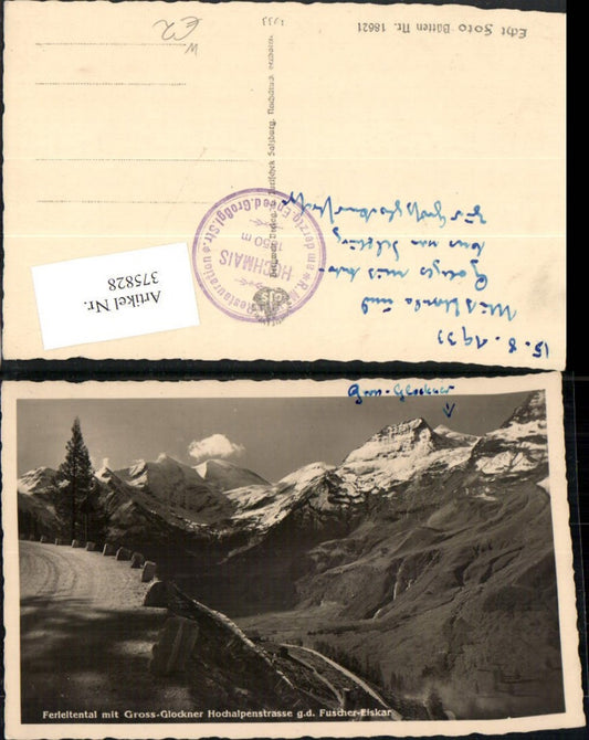 375828,Ferleitental b. Fusch m. Großglockner Hochalpenstraße Fuscher-Eiskar Bergkulisse