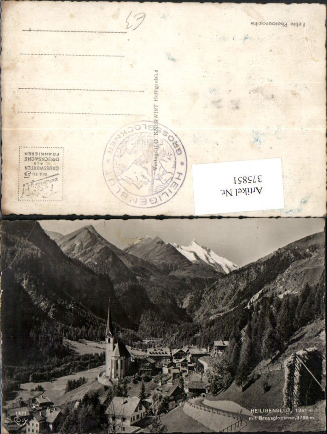 375851,Heiligenblut Totale m. Großglockner Bergkulisse pub Cosy 1471