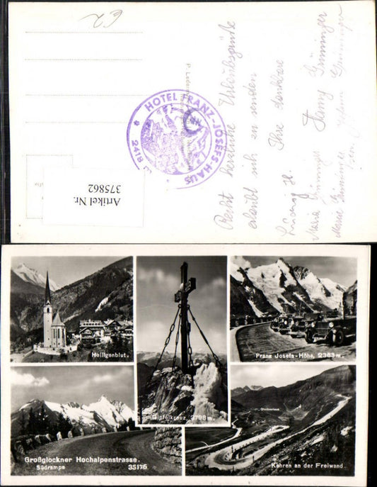 375862,Heiligenblut Kirche Großglockner Gipfelkreuz Kehren Mehrbildkarte