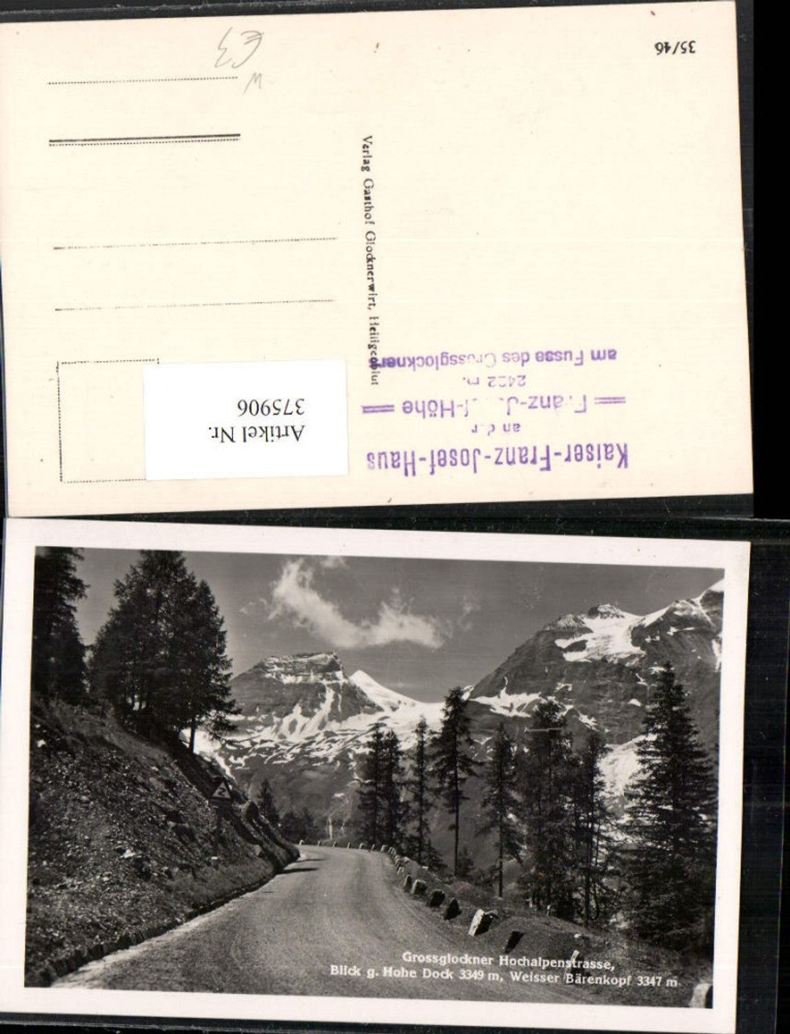 375906,Großglockner Hochalpenstraße b. Heiligenblut geg. Hohe Dock Bergkulisse