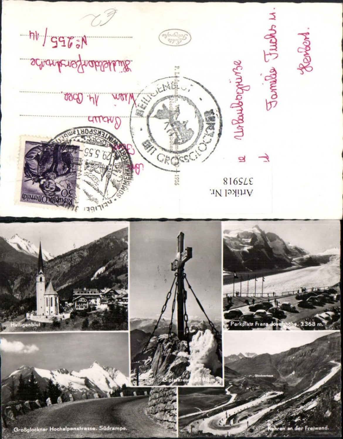 375918,Heiligenblut Totale Großglockner Gipfelkreuz Kehre Parkplatz Mehrbildkarte