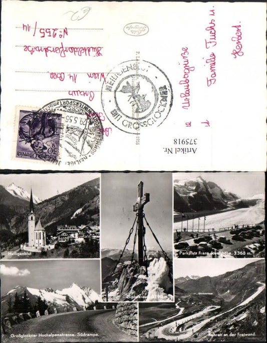 375918,Heiligenblut Totale Großglockner Gipfelkreuz Kehre Parkplatz Mehrbildkarte