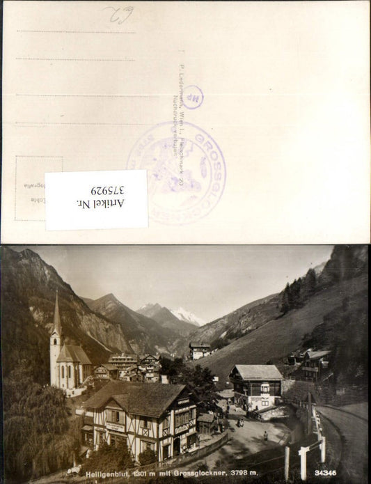 375929,Heiligenblut Totale Kirche Rupertihaus m. Großglockner Bergkulisse