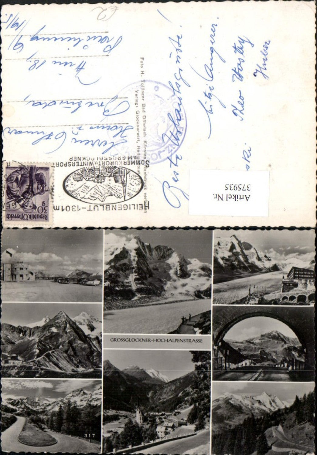 375935,Großglockner Hochalpenstraße b. Heiligenblut Totale Tunnel Kehre Mehrbildkarte