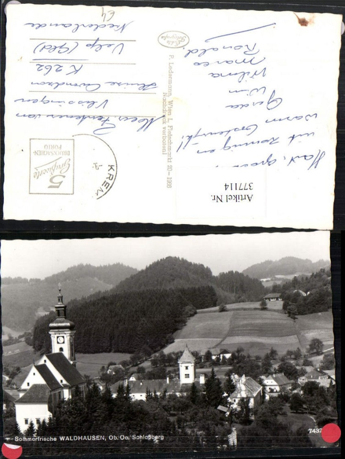 377114,Waldhausen Teilansicht Kirche Schlossberg