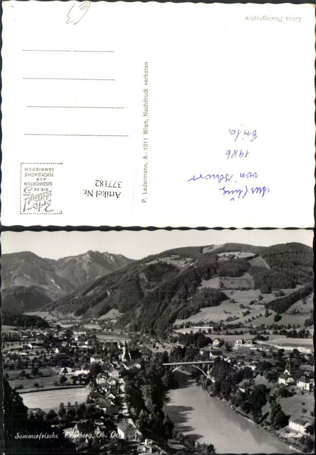 377182,Ternberg Totale Brücke Bergkulisse