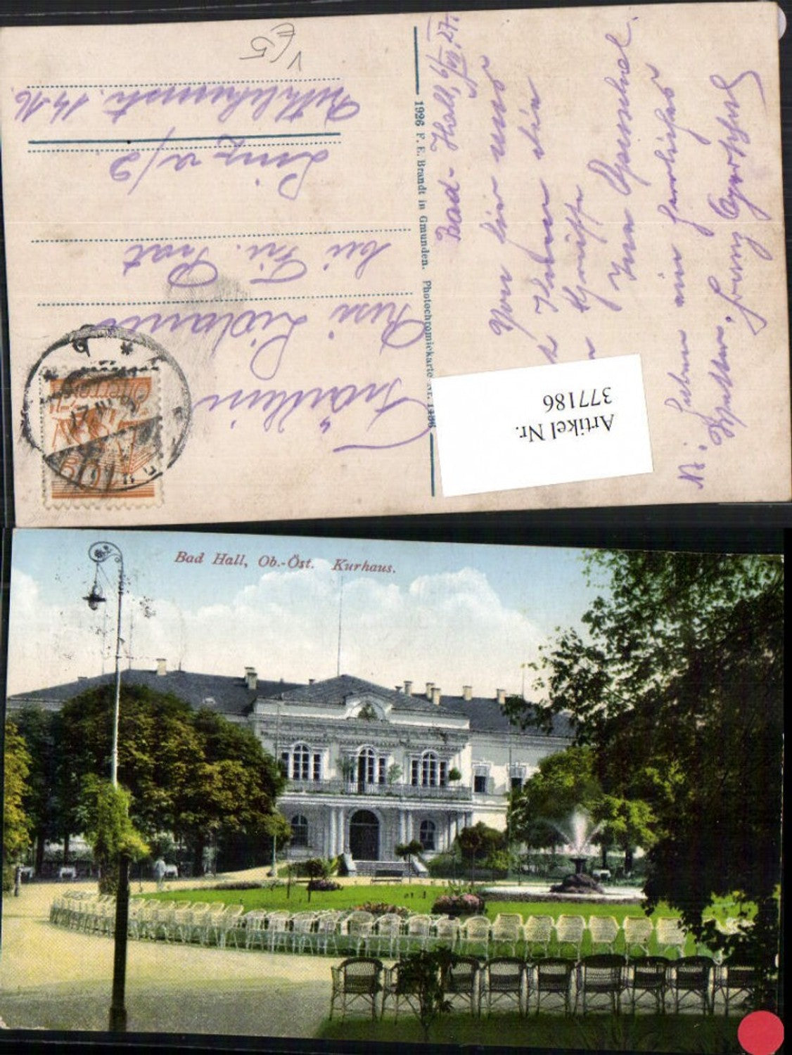 377186,Bad Hall Kurhaus pub F. E. Brandt 1436