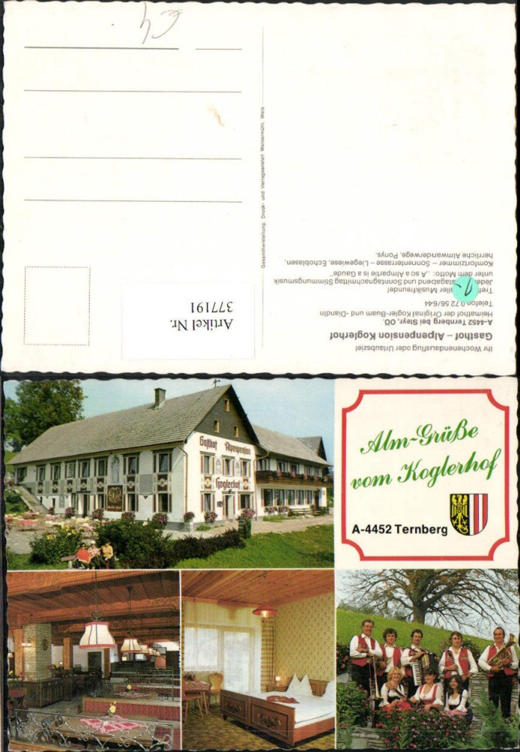 377191,Ternberg b. Steyr Gasthof Alpenpension Koglerhof Mehrbildkarte