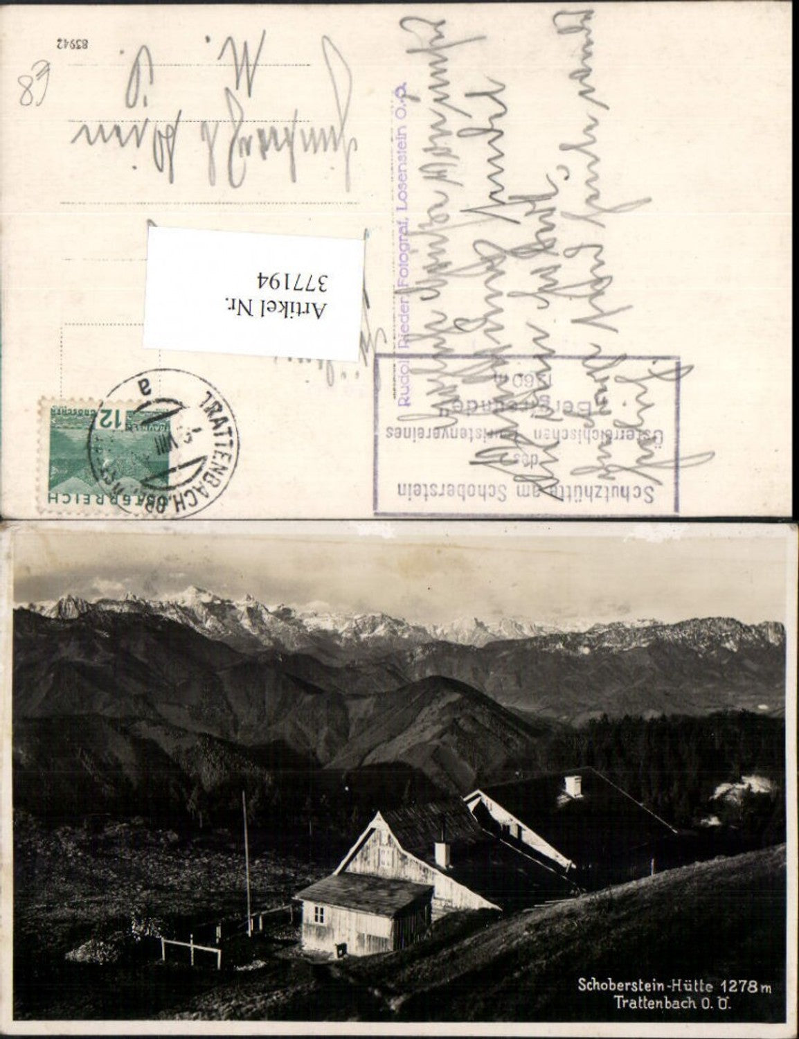 377194,Trattenbach b. Ternberg Schoberstein-Hütte Berghütte Bergkulisse