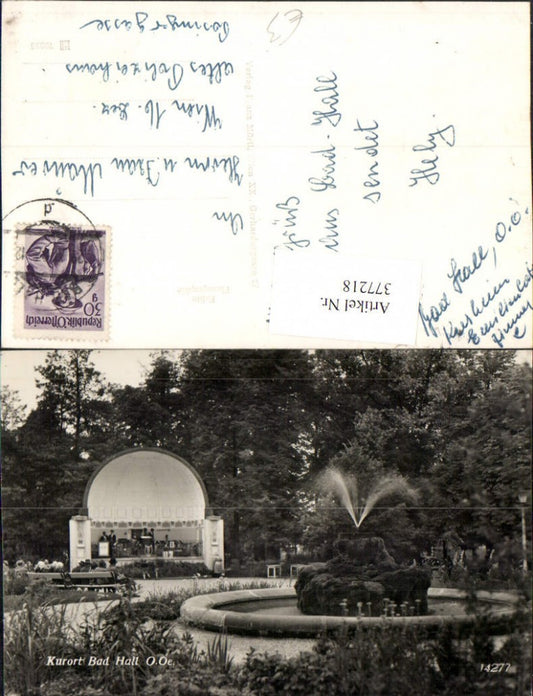 377218,Bad Hall Kurpark Springbrunnen Musikpavillon