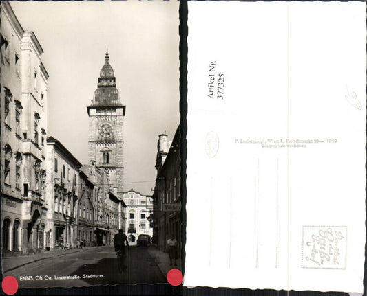 377325,Enns Linzerstraße Straßenansicht Stadtturm Turm