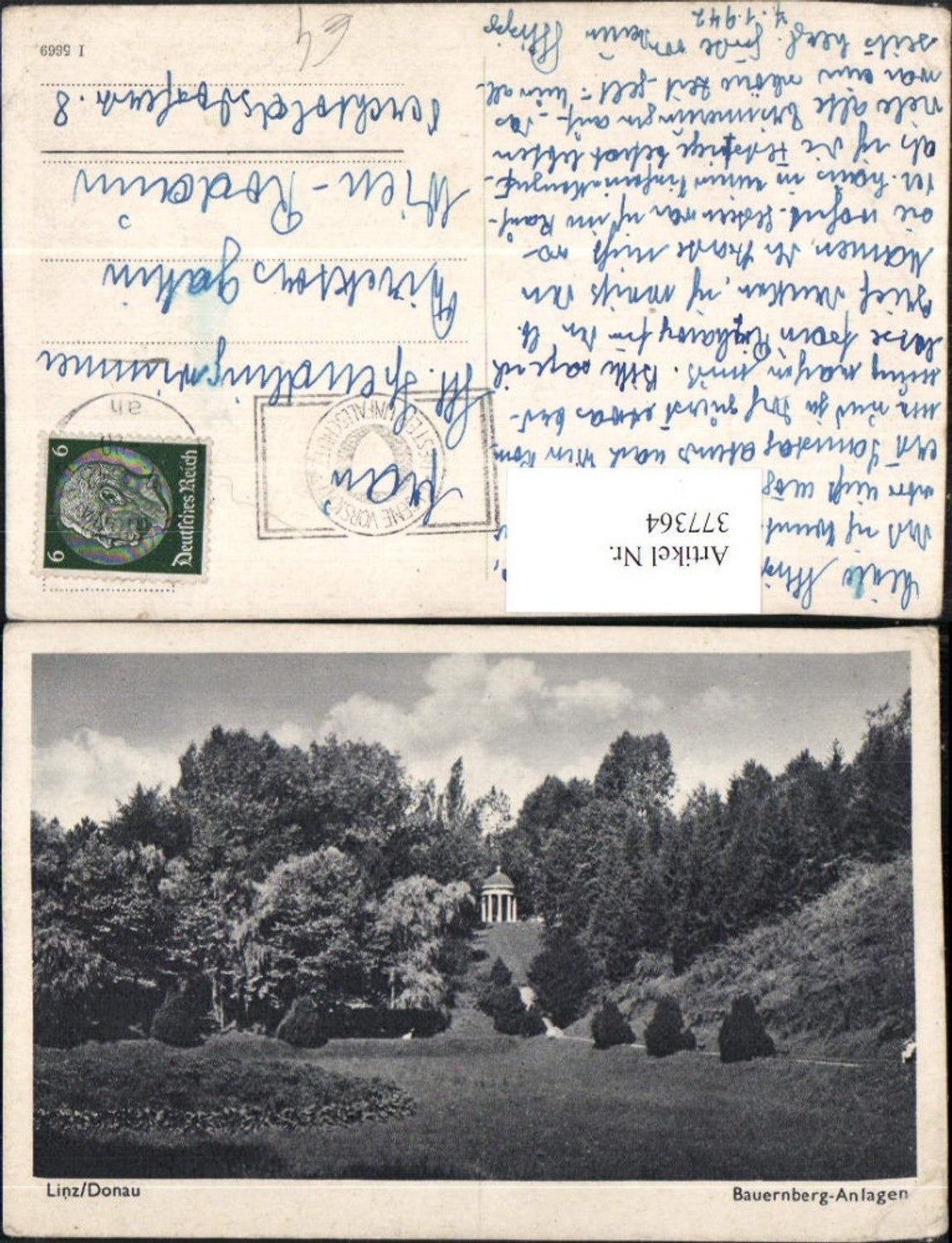 377364,Linz an d. Donau Bauernberg Anlagen Tempel