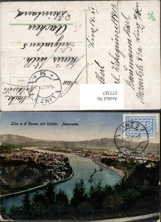 377387,Linz an d. Donau Totale m. Urfahr Panorama