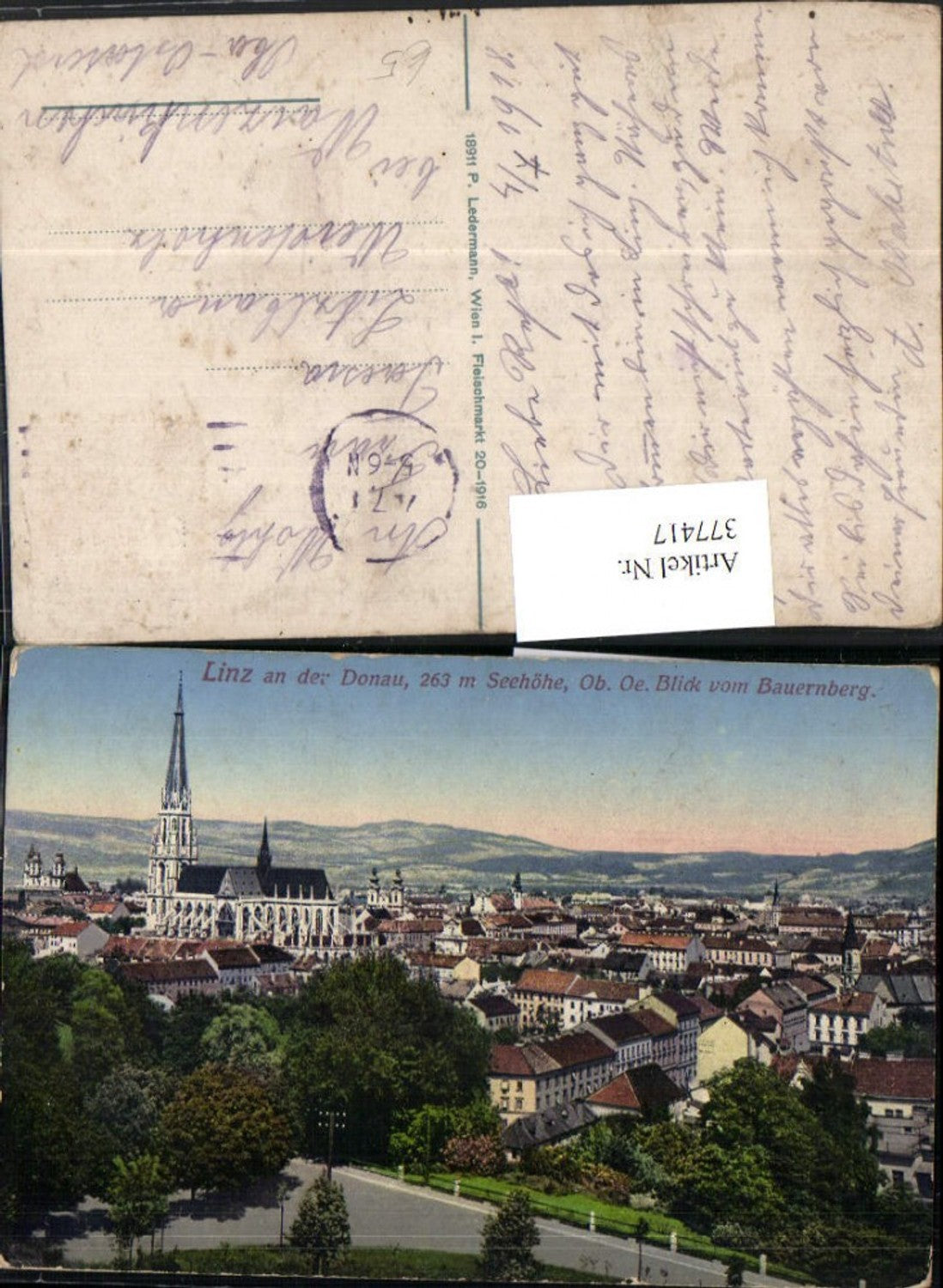 377417,Linz an d. Donau Teilansicht vom Bauernberg