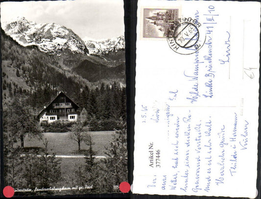 377446,Hinterstoder Landeserholungsheim m. Großen Priel Bergkulisse pub Foto Hubmann 1054