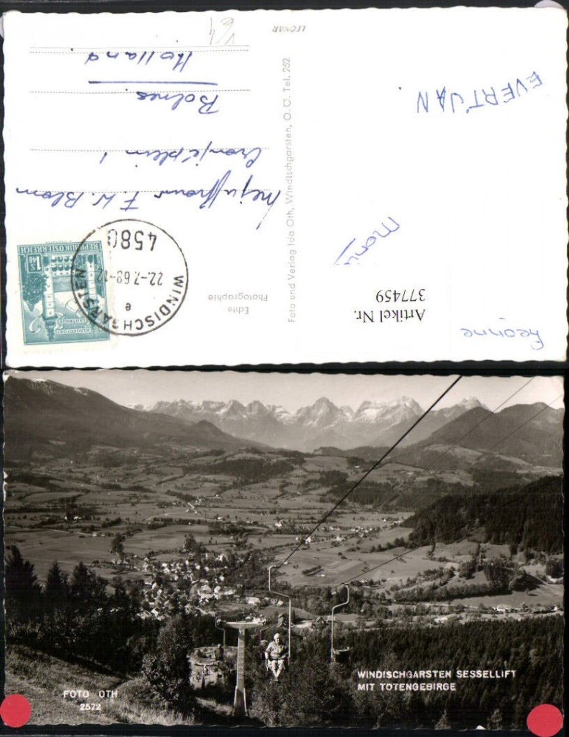 377459,Windischgarsten Totale Sessellift m. Totengebirge Bergkulisse pub Foto Oth 2572