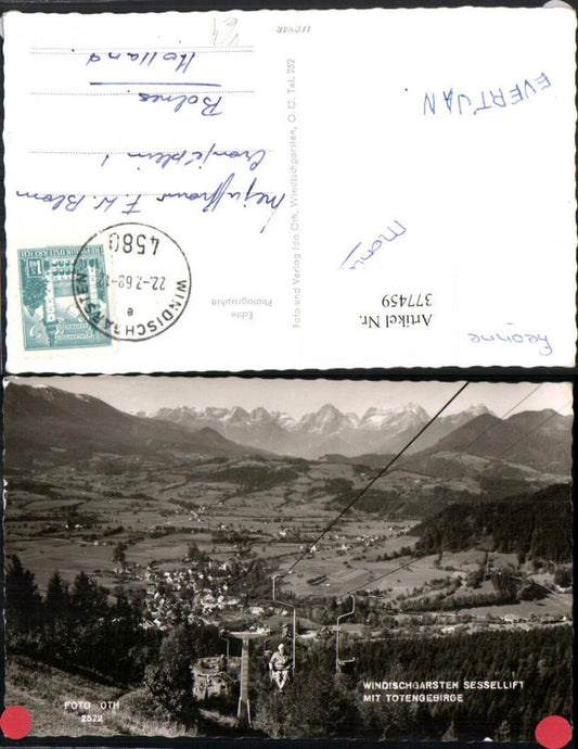 377459,Windischgarsten Totale Sessellift m. Totengebirge Bergkulisse pub Foto Oth 2572