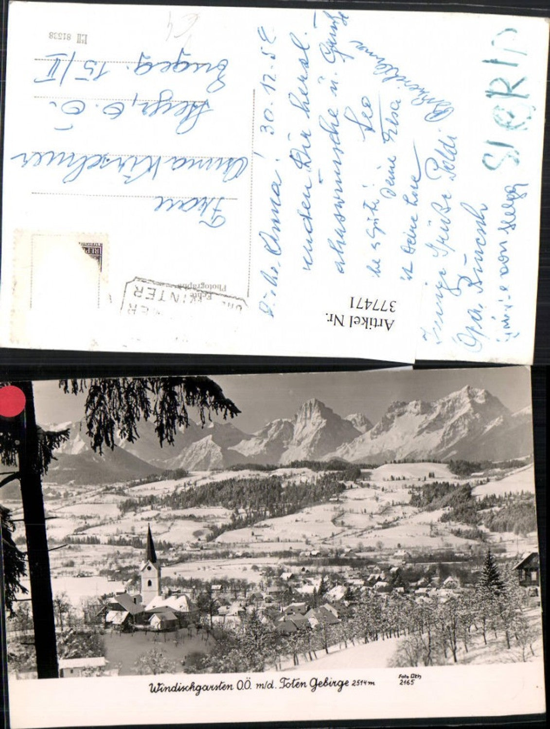 377471,Windischgarsten Totale m. Toten Gebirge Bergkulisse Winterbild pub Foto Oth 2165